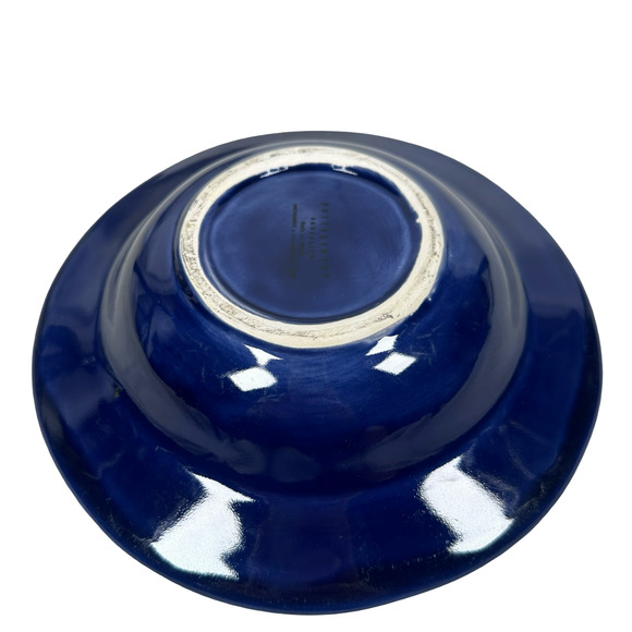 Pottery Barn Sausalito Large Rim Soup Bowl 10" Sapphire Blue Round Lot of 4 - Picture 3 of 6